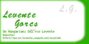 levente gorcs business card